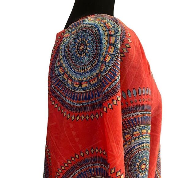 Hello Miss Hot Pink One Shoulder Geometric Print Sheath Dress Sz L - Picture 6 of 13